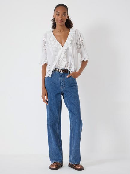 HUSH Ezri Column Leg Jeans - view 2, Mid Blue