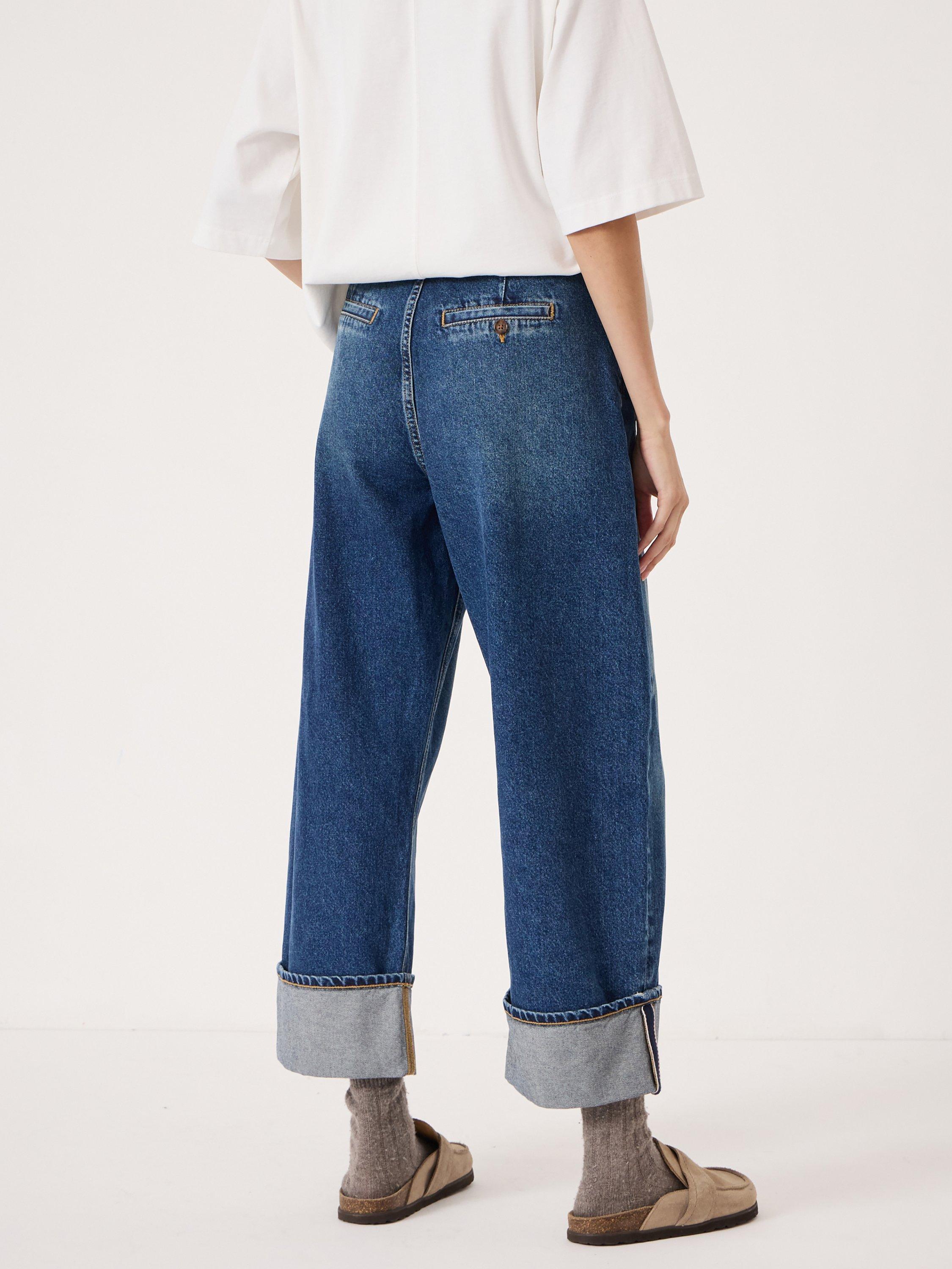 Product image 3 of 5, which shows HUSH Faith Turn Up Barrel Leg Jeans , Classic Blue Wash, 10