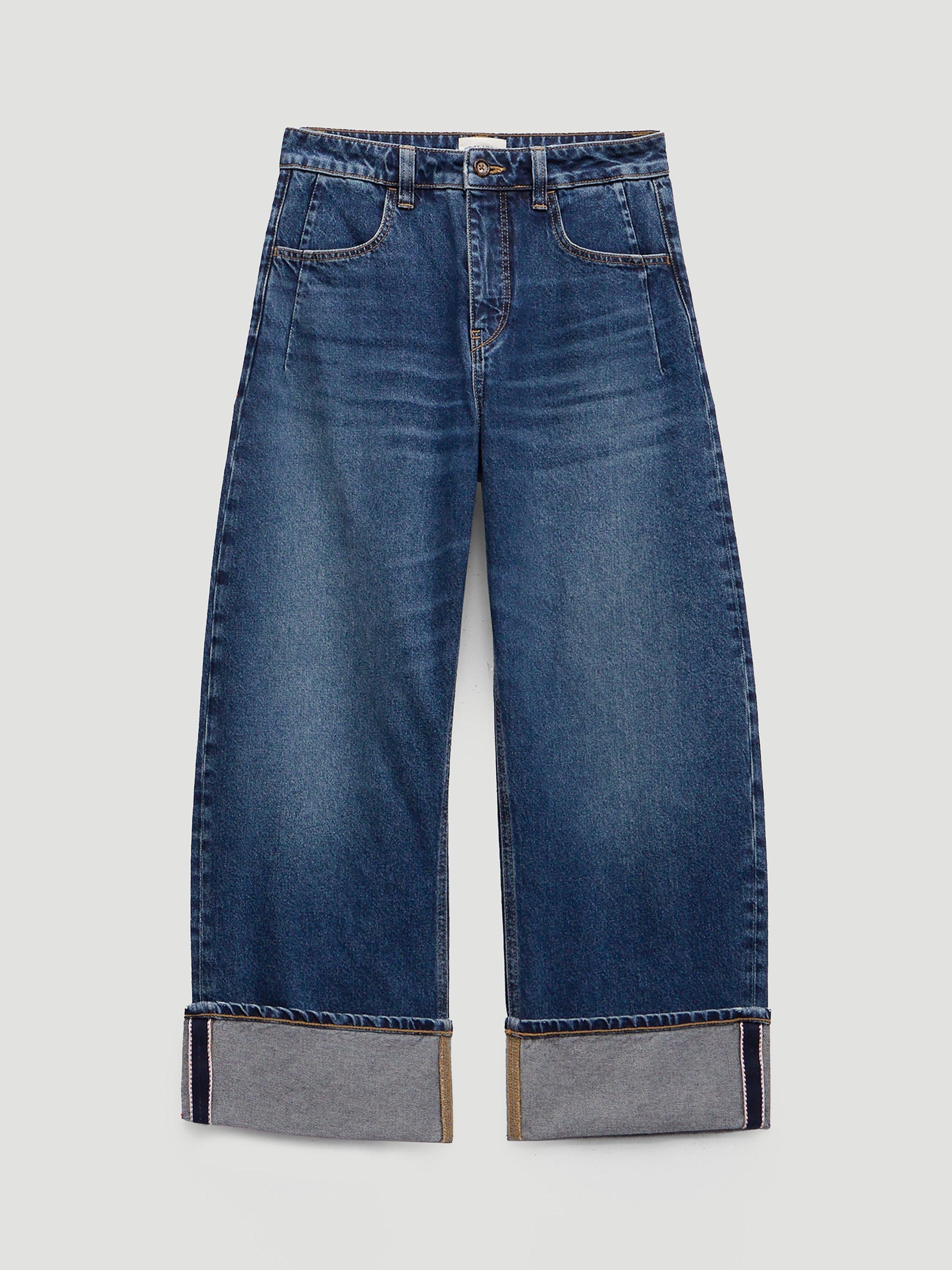 Product image 4 of 5, which shows HUSH Faith Turn Up Barrel Leg Jeans , Classic Blue Wash, 10