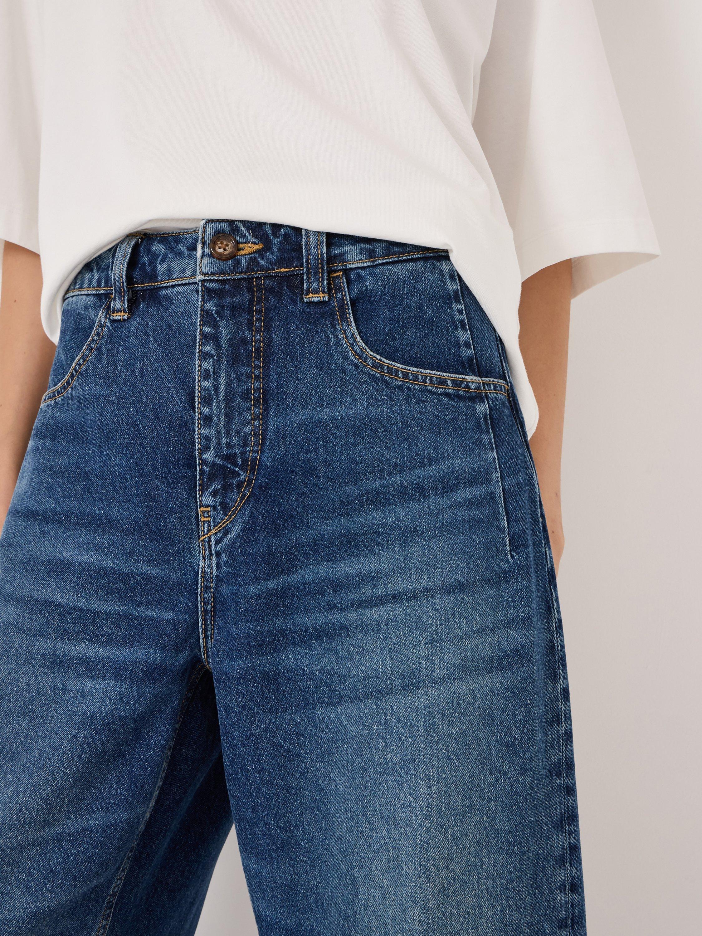 Product image 5 of 5, which shows HUSH Faith Turn Up Barrel Leg Jeans , Classic Blue Wash, 10