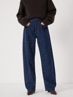 HUSH Saskia Textured Straight Leg Jeans, Rinse Wash, Rinse Wash