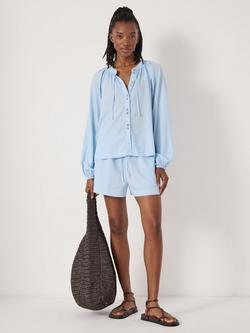 HUSH Elsa Linen Rich Beach Shirt, Pale Blue - view 2, Pale Blue