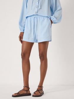 HUSH Ernie Gathered Linen Beach Shorts - view 2, Pale Blue