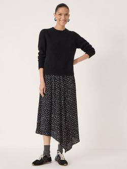 HUSH Cesca Polka Dot Asymmetric Skirt, Black/White - view 2, Black/White