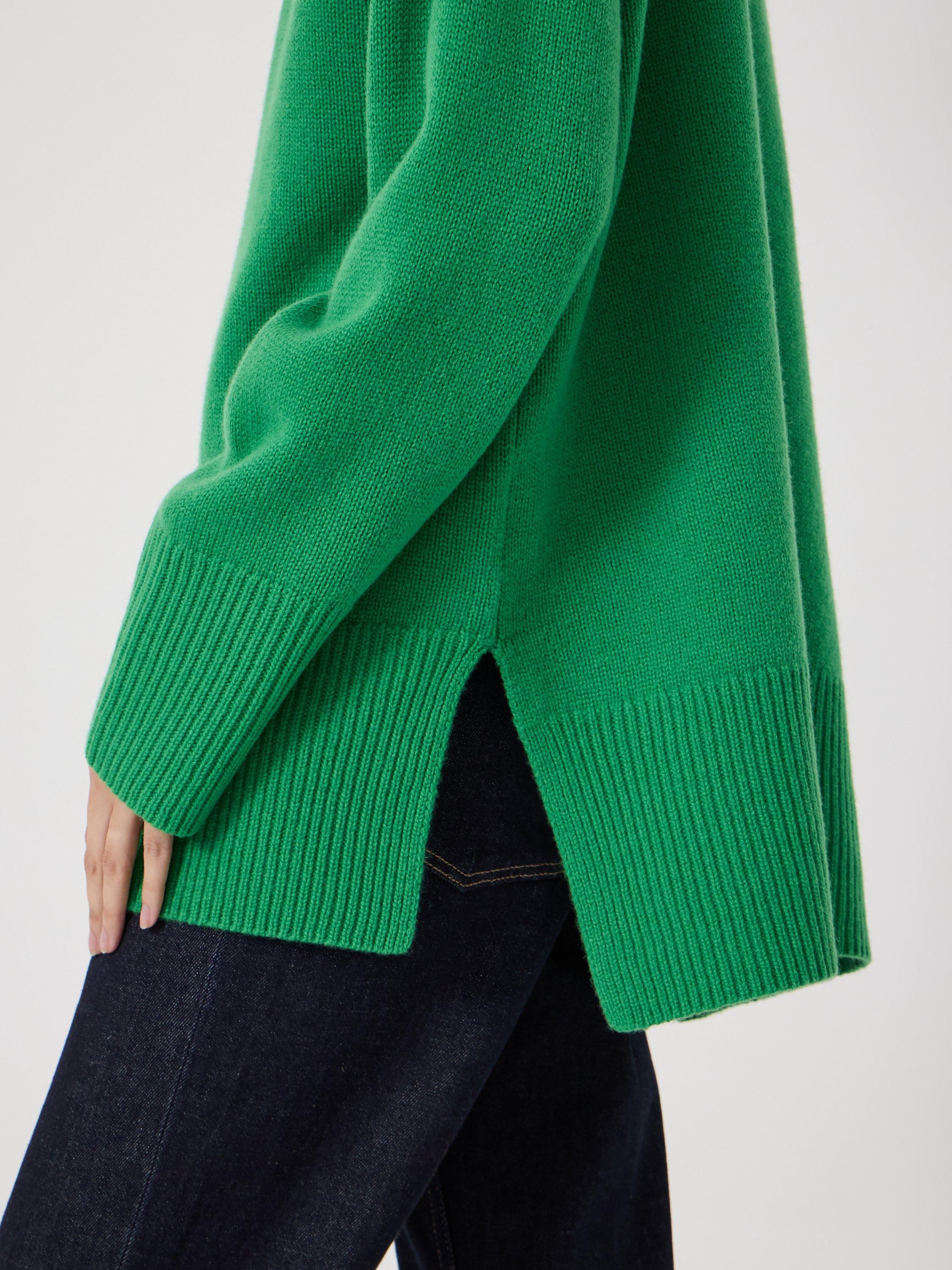 Product image 5 of 5, which shows HUSH Carys Collared Pure Wool Jumper, Bright Green, L-XL