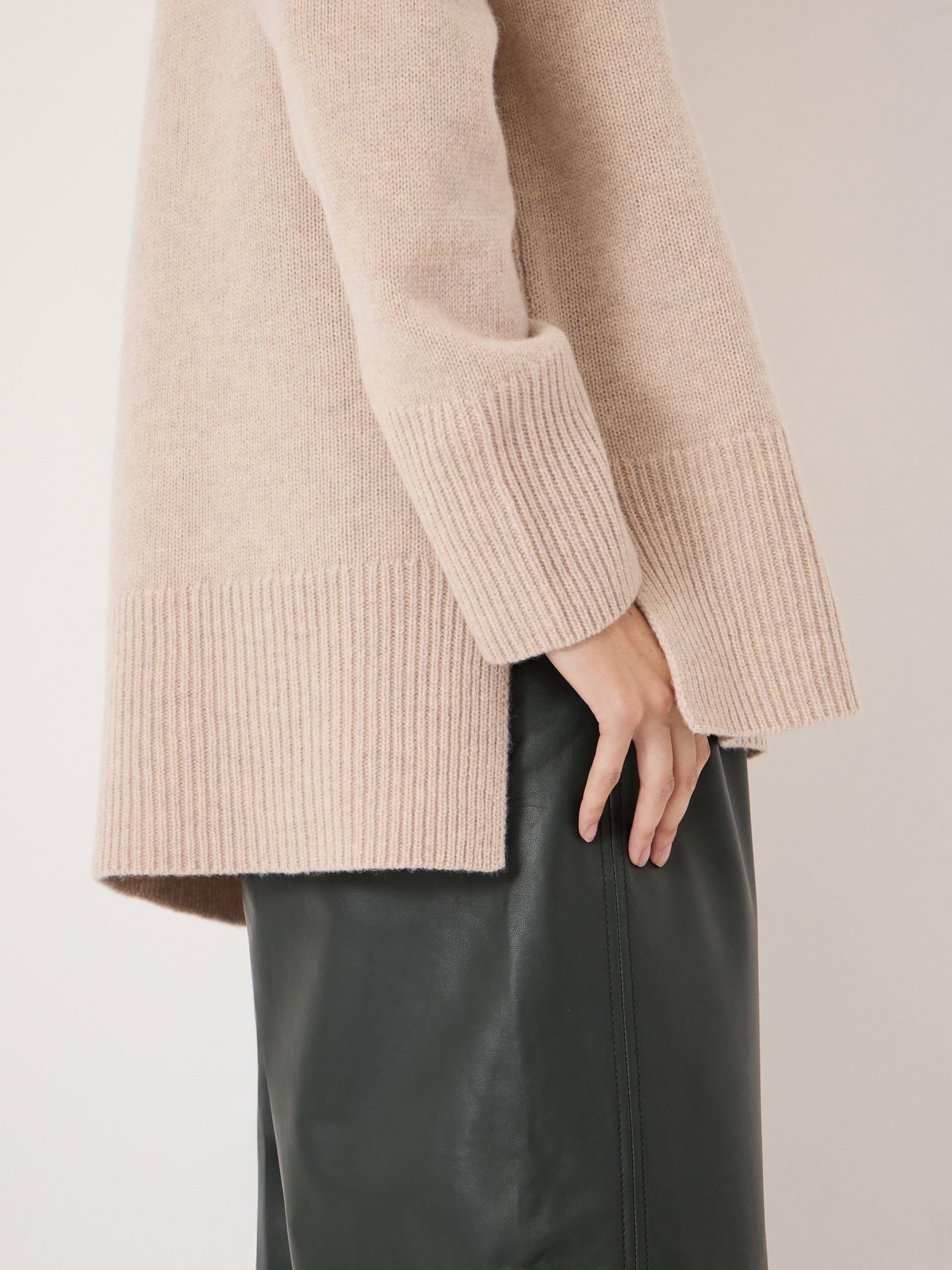 Product image 6 of 6, which shows HUSH Carys Collared Pure Wool Jumper, Stone White, XS-S