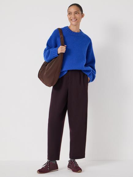 HUSH Cora Chunky Pure Cashmere Jumper, Bright Blue - view 2, Bright Blue