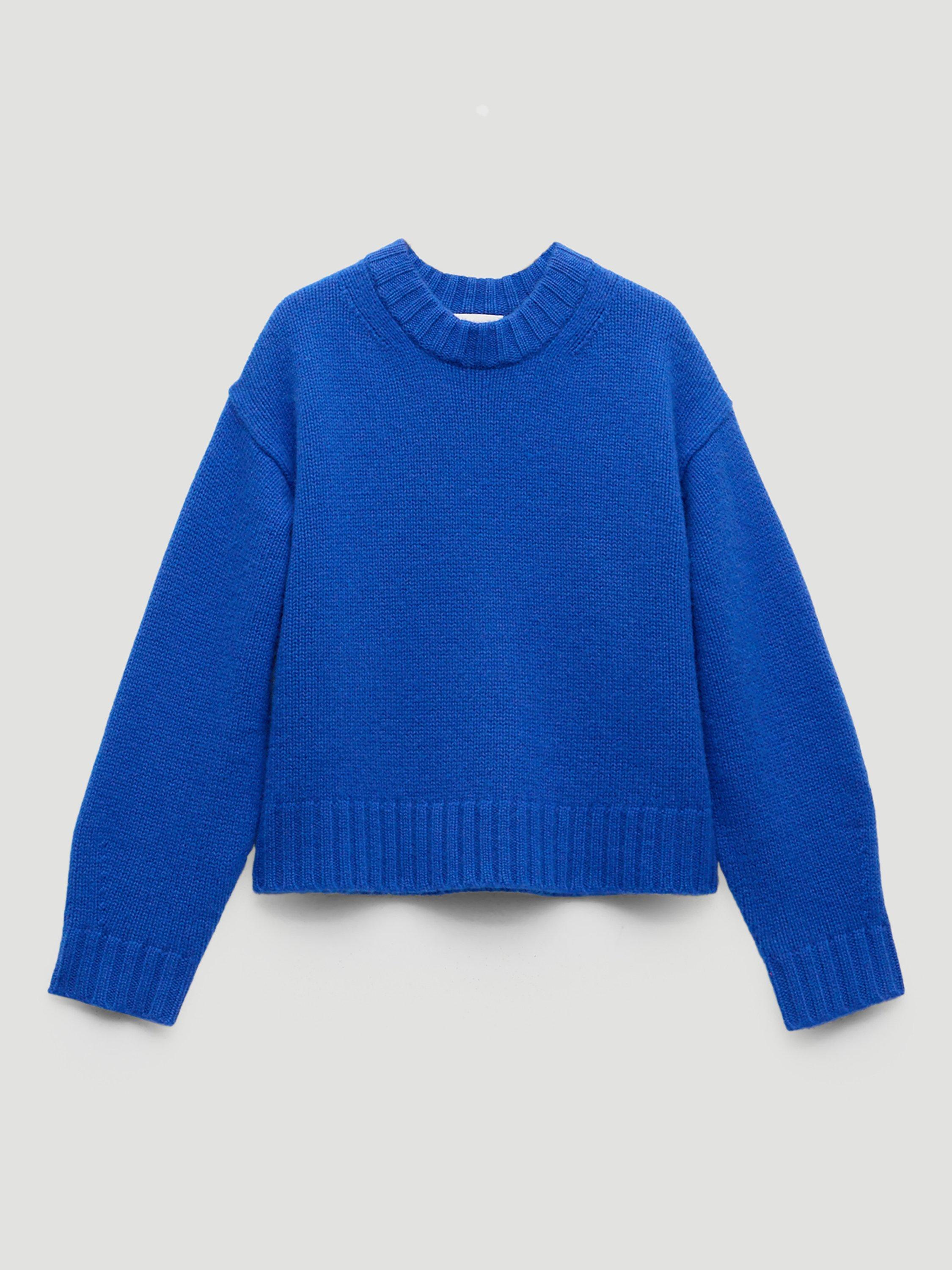 Product image 4 of 5, which shows HUSH Cora Chunky Pure Cashmere Jumper, Bright Blue, L-XL