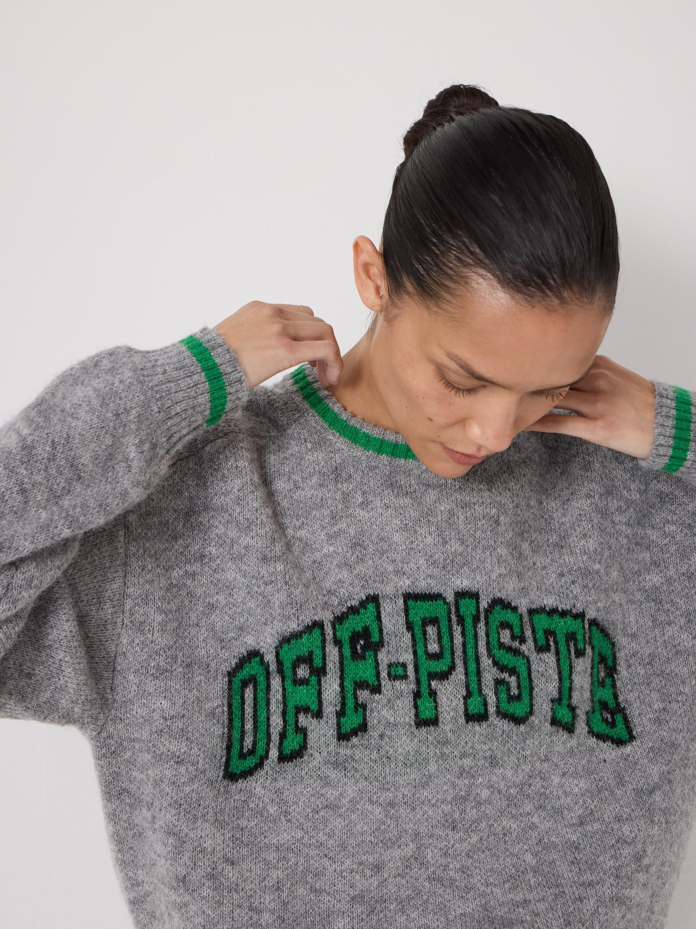 Product image 5 of 5, which shows HUSH Ellis Off Piste Knit Jumper with Wool, Mid Grey Marl, L-XL