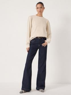 HUSH Marlowe Puff Sleeve Cotton Sweatshirt - view 2, Stone White