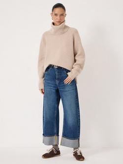 HUSH Mira Merino Wool Detachable Roll Neck Jumper - view 2, Stone White