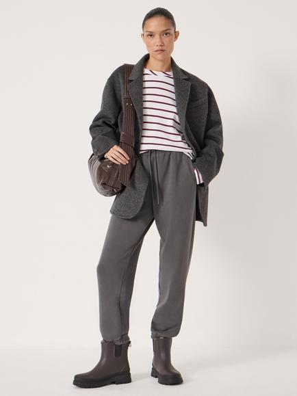 HUSH Matilda Raglan Stripe Top - view 2, Wine Red/White