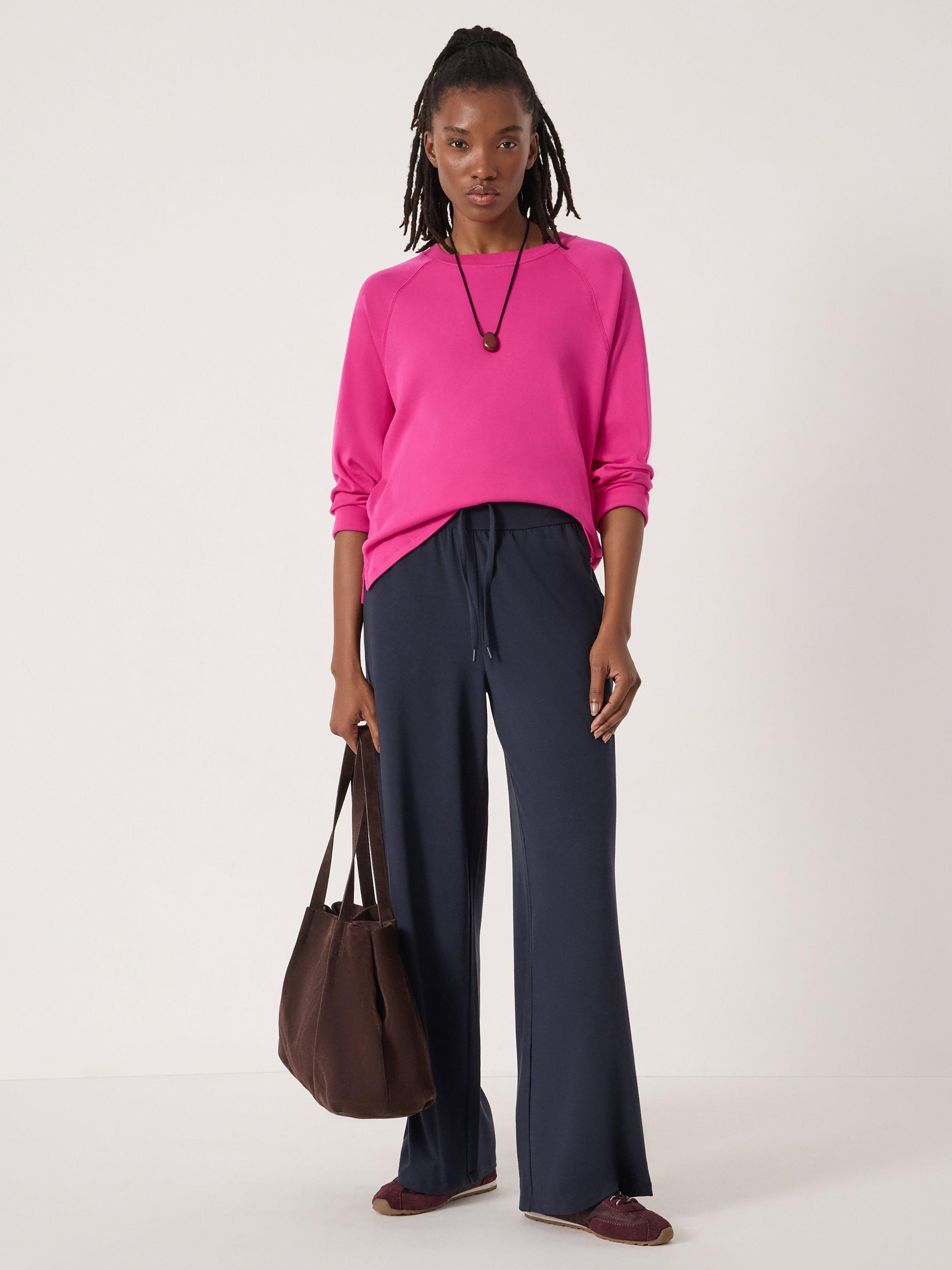 Product image 2 of 5, which shows HUSH Matilda Raglan Top, Magenta Pink, XS-S