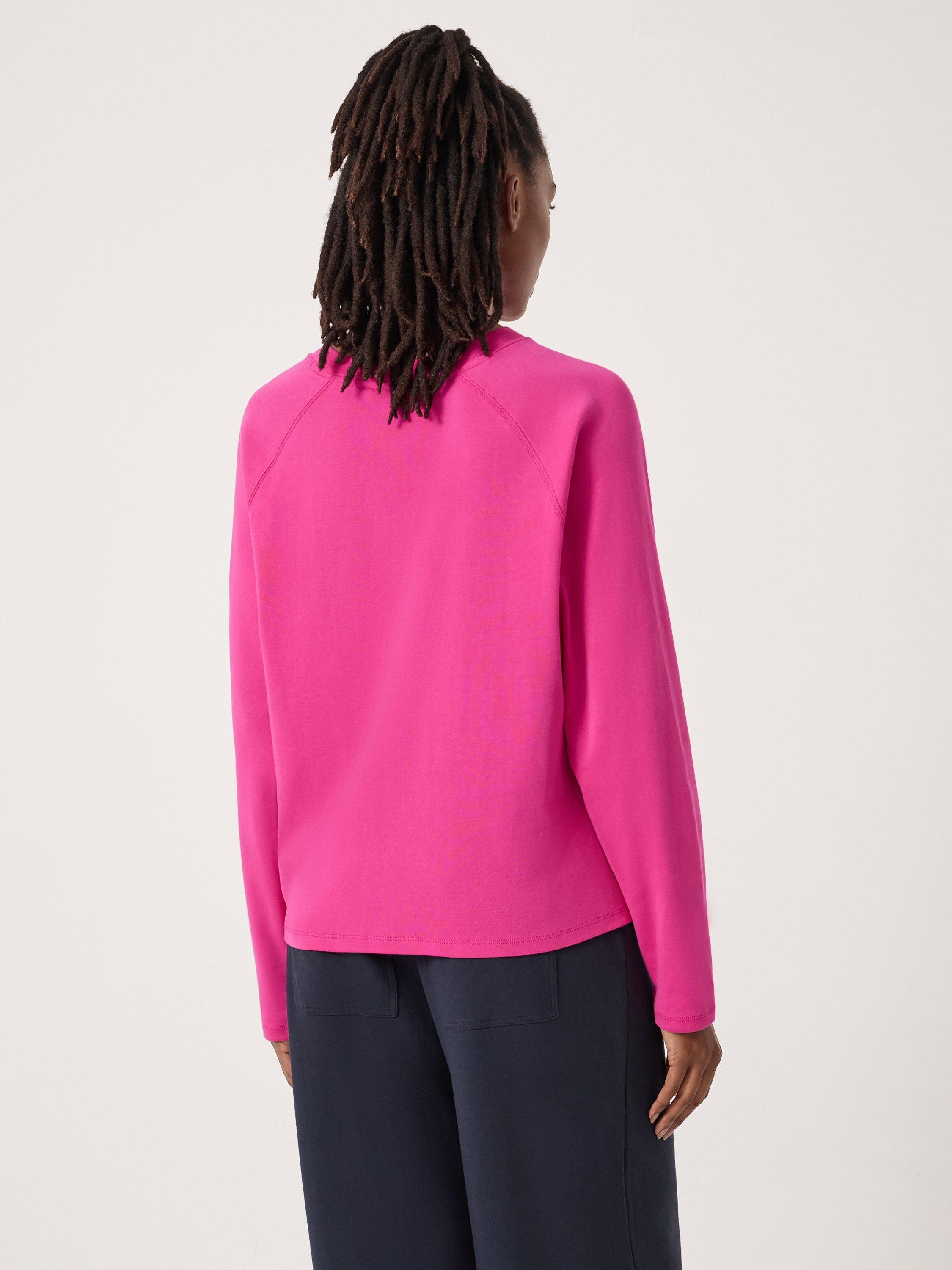 Product image 3 of 5, which shows HUSH Matilda Raglan Top, Magenta Pink, XS-S