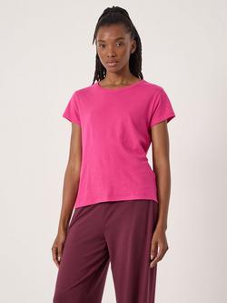HUSH Slim Fit Crew Neck T-Shirt, Magenta Pink