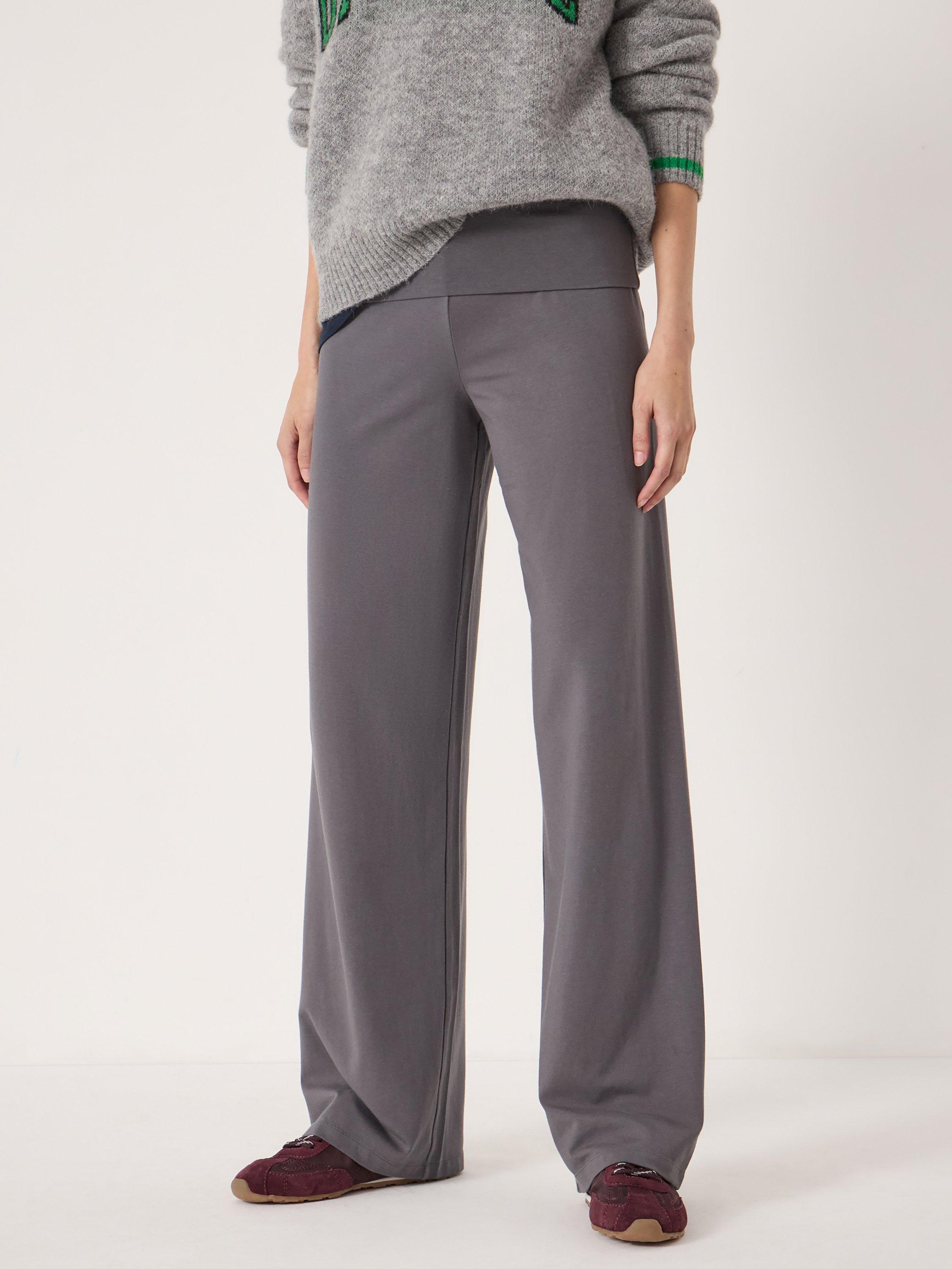 Product image 1 of 5, which shows HUSH Amie Fold Over Waist Joggers, Charcoal, L-XL