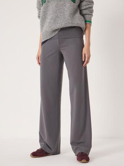 HUSH Amie Fold Over Waist Joggers, Wine Red, Charcoal