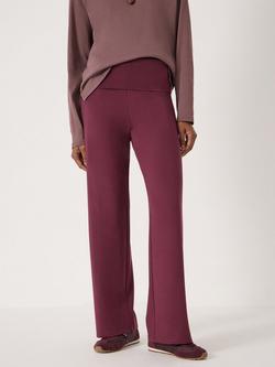 HUSH Amie Fold Over Waist Joggers, Wine Red, Wine Red