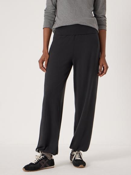 HUSH Amelia Bubble Hem Trousers, Wine Red, Black