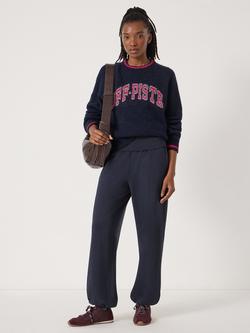 HUSH Amelia Bubble Hem Trousers, Wine Red - view 2, Midnight Navy