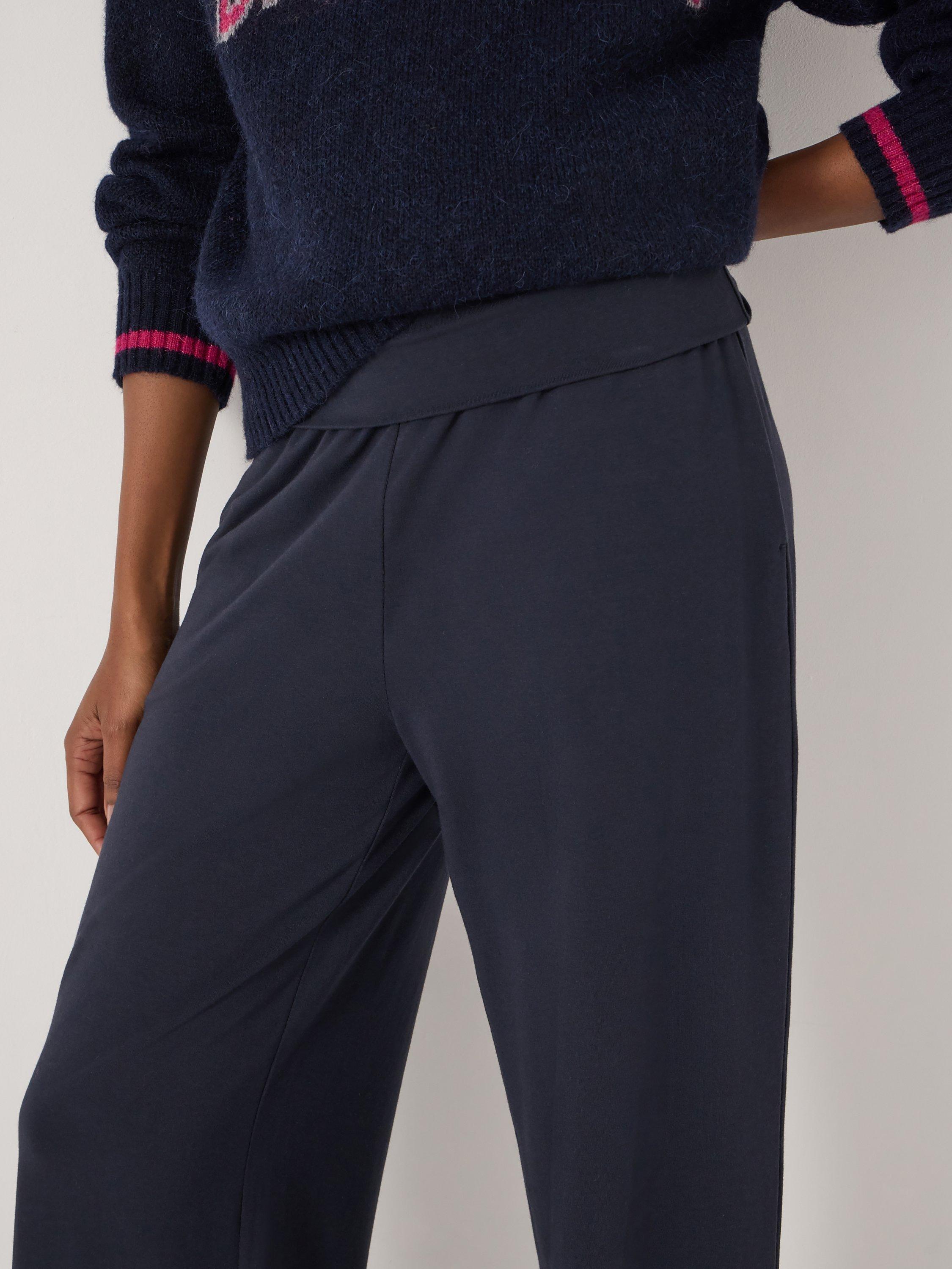 Product image 5 of 5, which shows HUSH Amelia Bubble Hem Trousers, Midnight Navy, XS-S