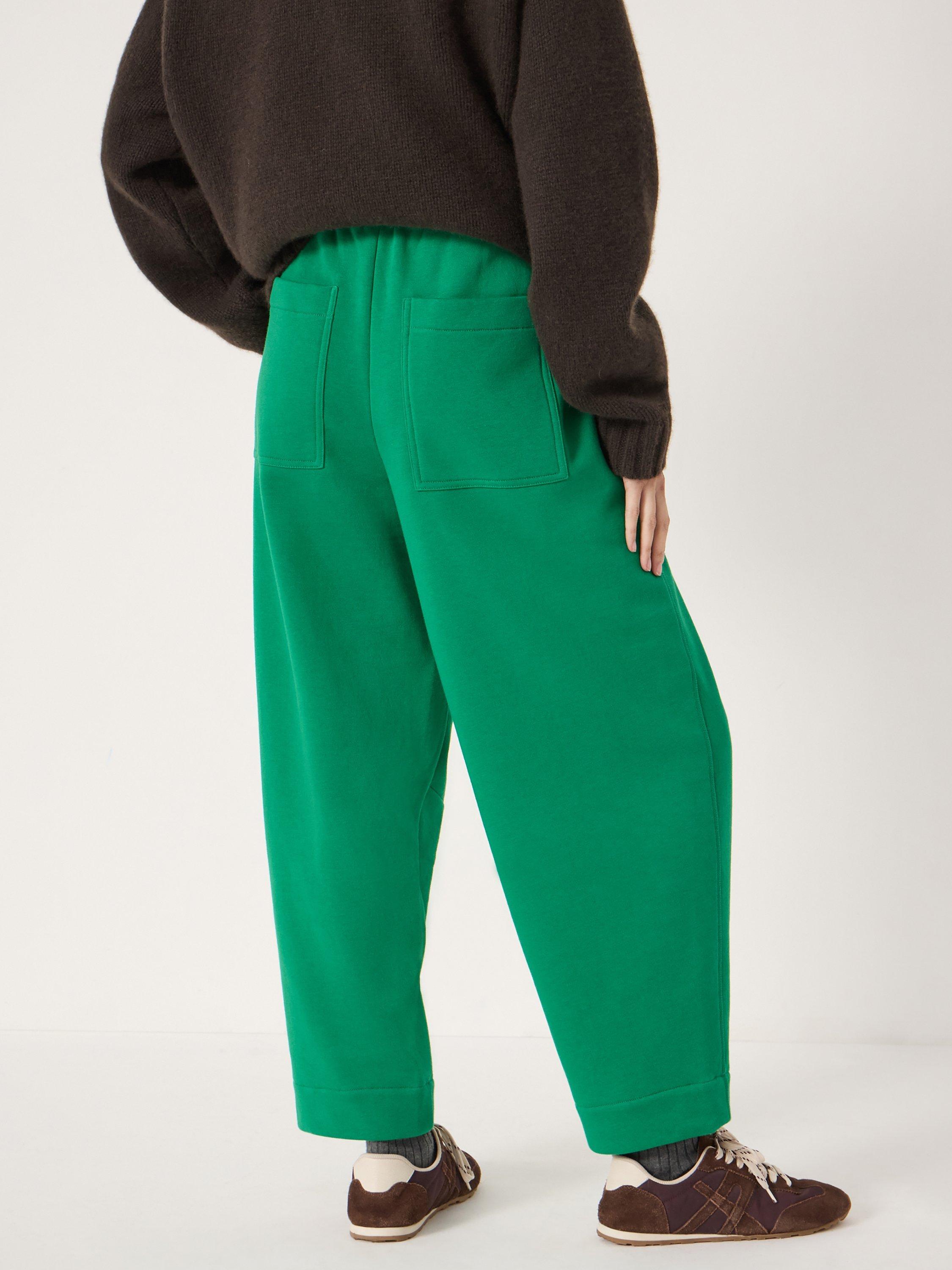 Product image 3 of 5, which shows HUSH Barrel Leg Jersey Joggers, Bright Green, L-XL