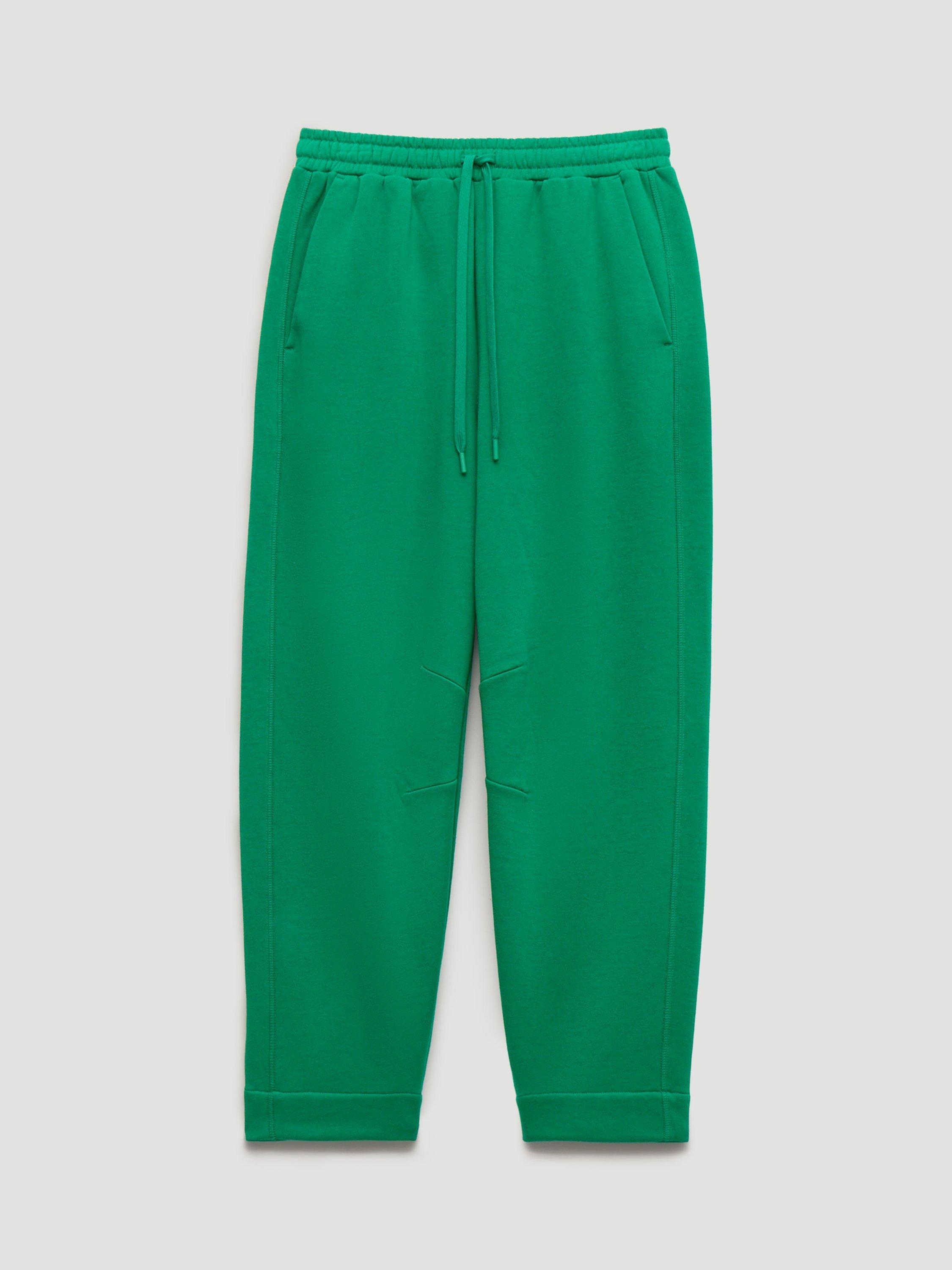 Product image 4 of 5, which shows HUSH Barrel Leg Jersey Joggers, Bright Green, L-XL