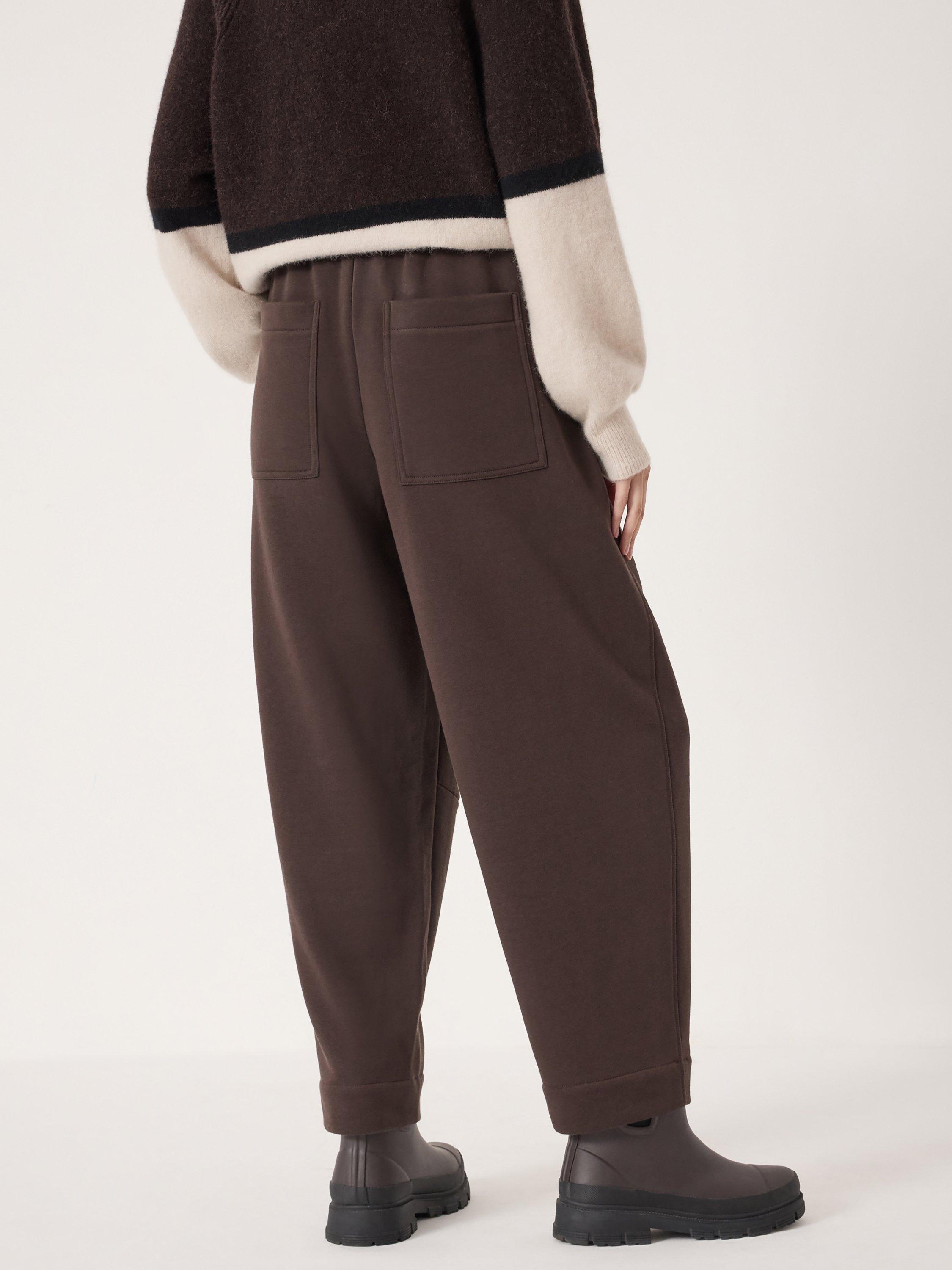 Product image 3 of 5, which shows HUSH Barrel Leg Jersey Joggers, Chocolate Plum, XS-S