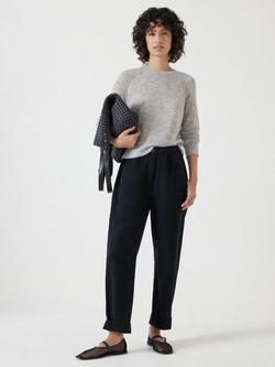 HUSH Cropped Barrel Leg Trousers, Slate Black - view 2, Slate Black