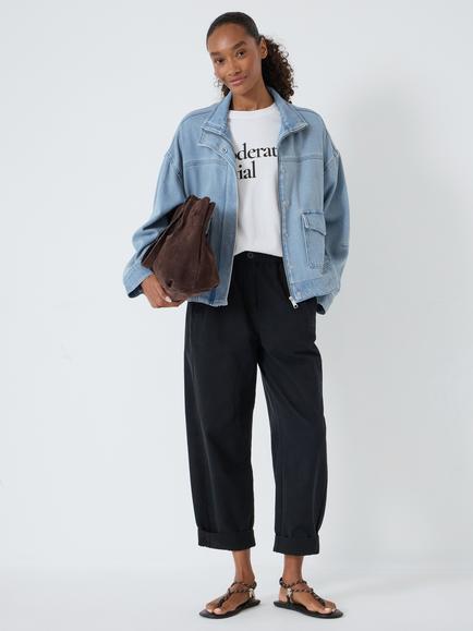 HUSH Jack Pull On Barrel Leg Trousers - view 2, Slate Black
