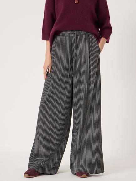 HUSH Taylor Stripe Trousers, Grey/White