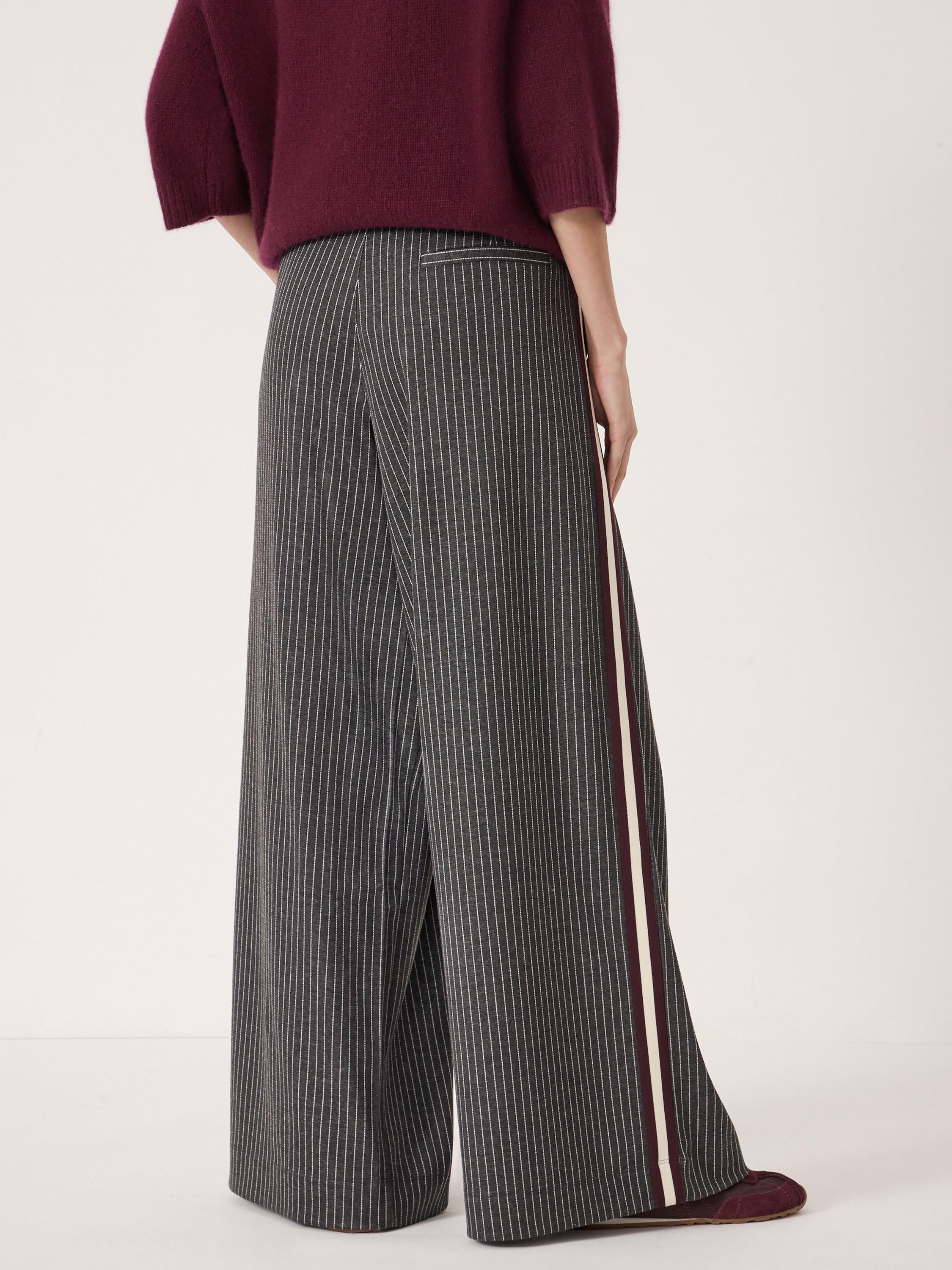 Product image 3 of 5, which shows HUSH Taylor Stripe Trousers, Grey/White, XS-S