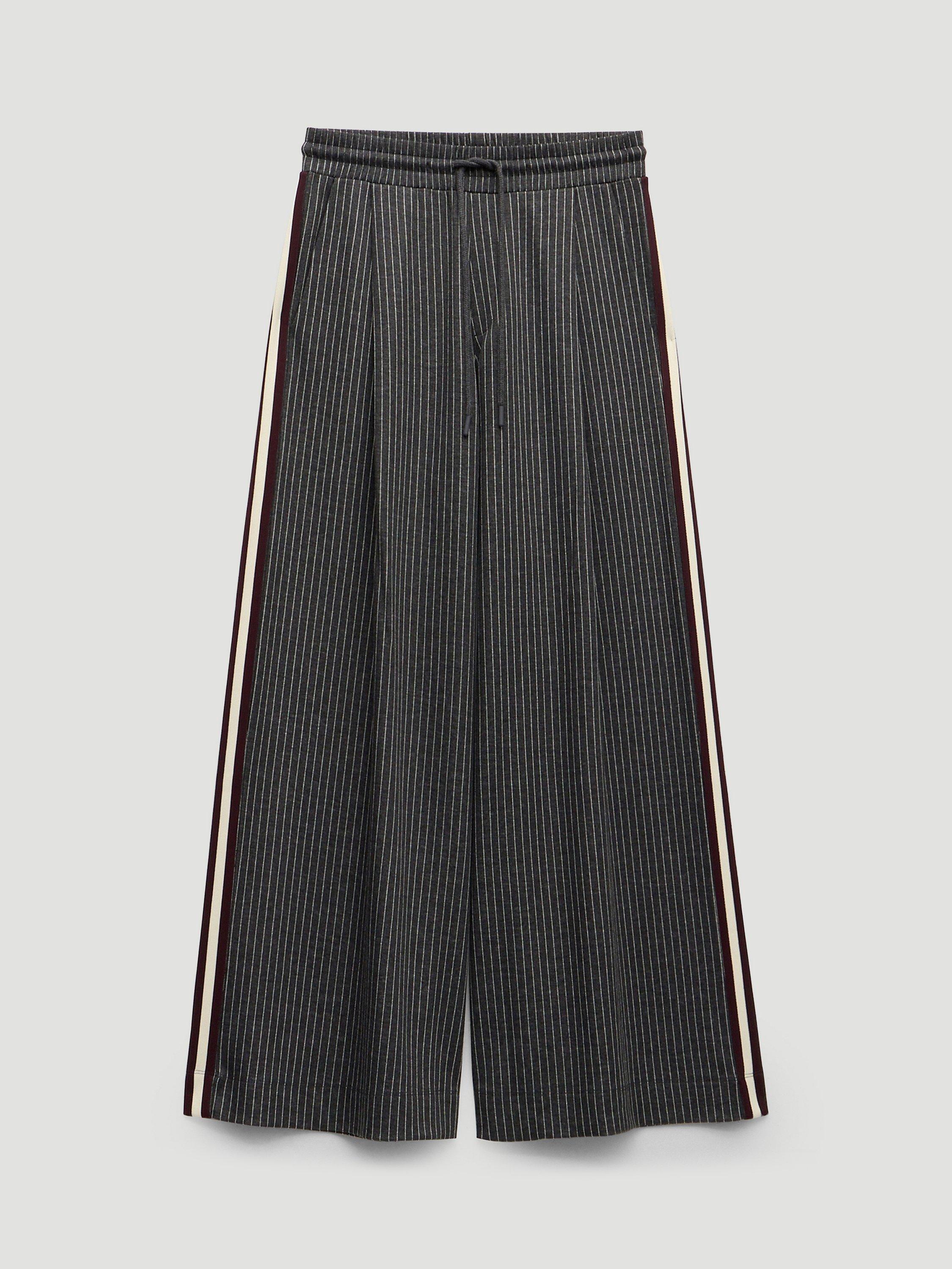 Product image 4 of 5, which shows HUSH Taylor Stripe Trousers, Grey/White, XS-S