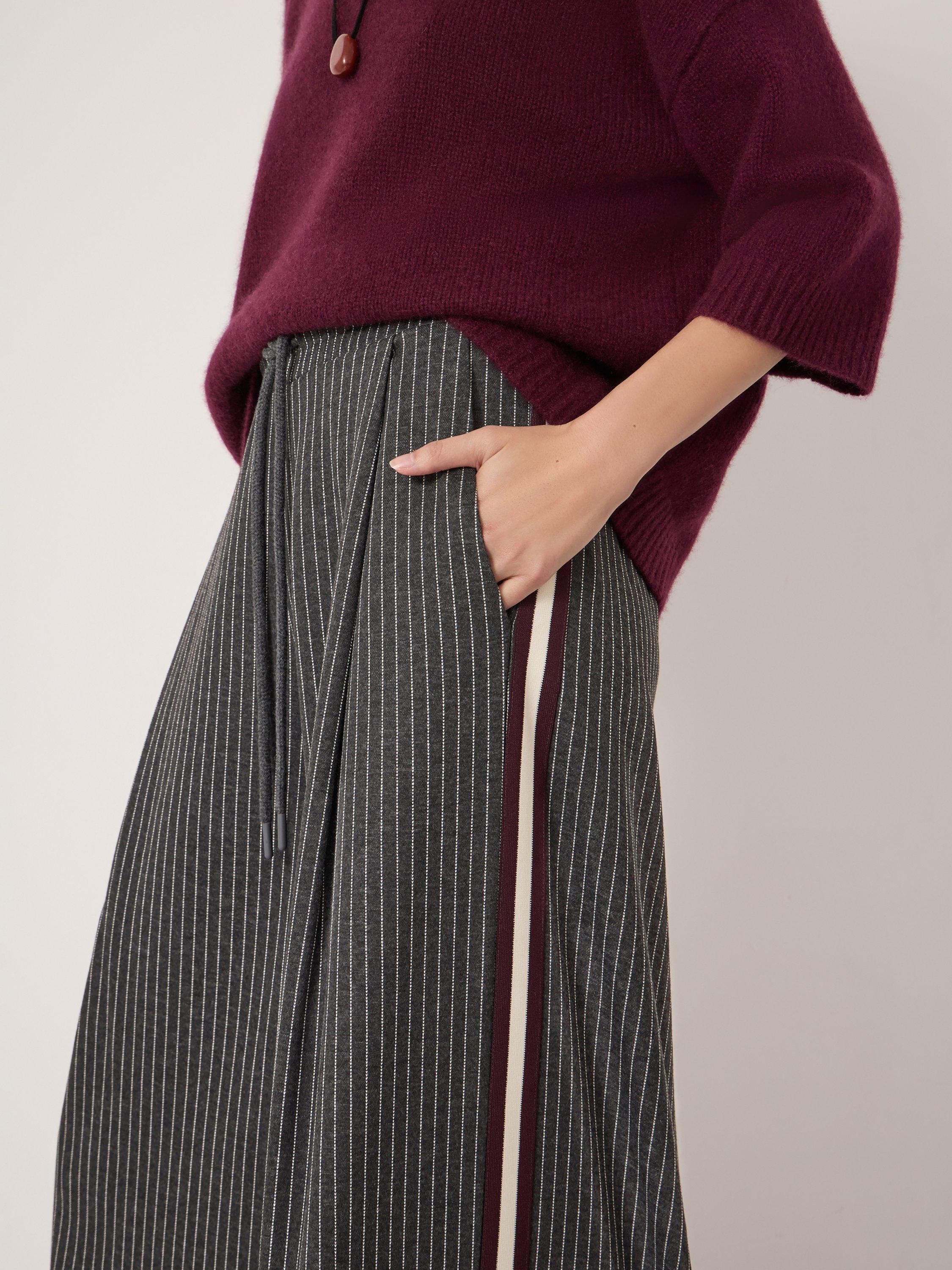 Product image 5 of 5, which shows HUSH Taylor Stripe Trousers, Grey/White, XS-S