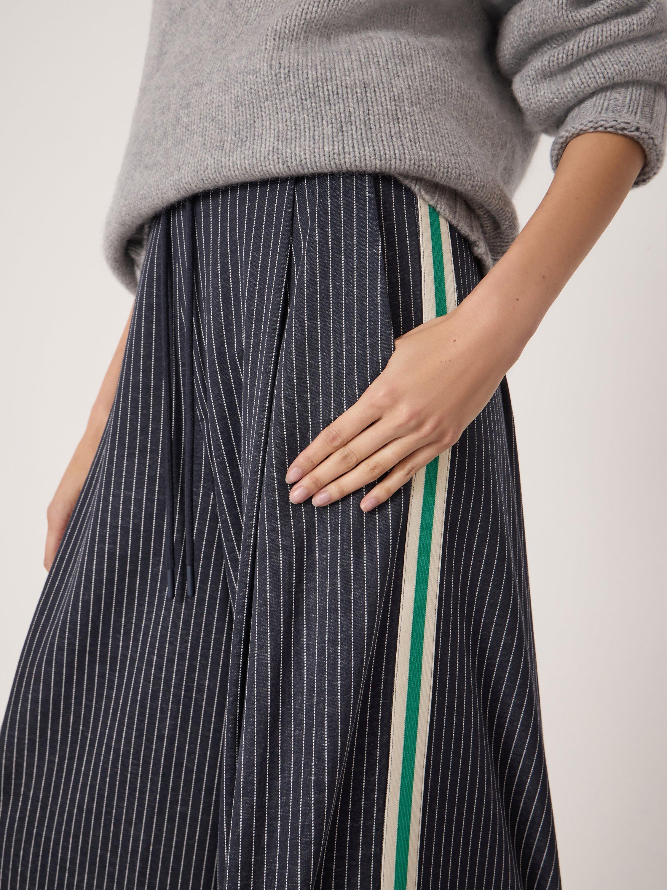 Product image 5 of 5, which shows HUSH Taylor Stripe Trousers, Navy/White, XS-S