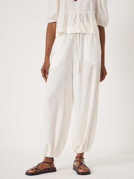 HUSH Tove Beach Trousers, Pearl White