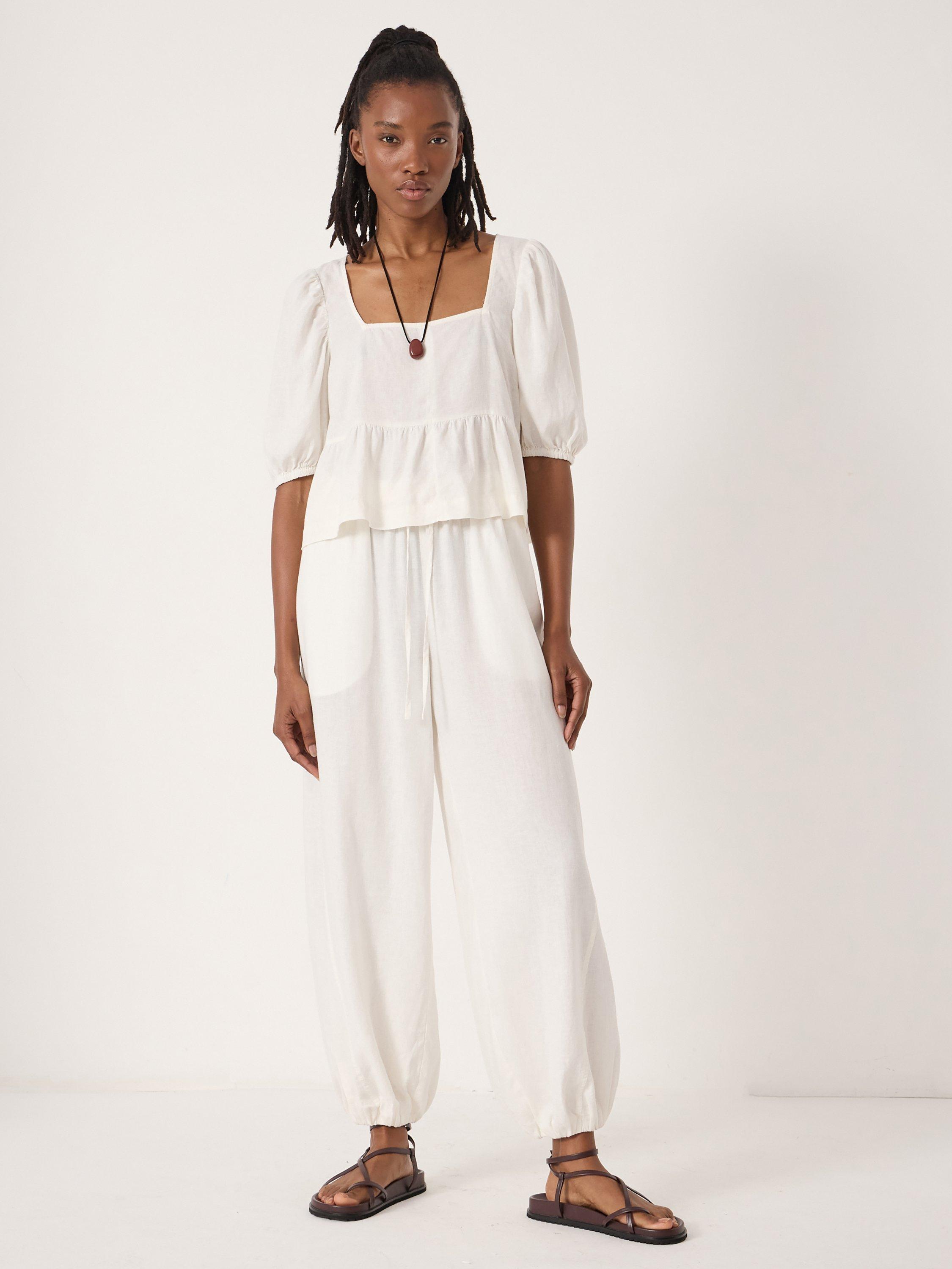 Product image 2 of 5, which shows HUSH Tove Beach Trousers, Pearl White, XS-S