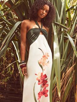 Ro&Zo Floral Placement Maxi Dress, Natural - view 2, Natural