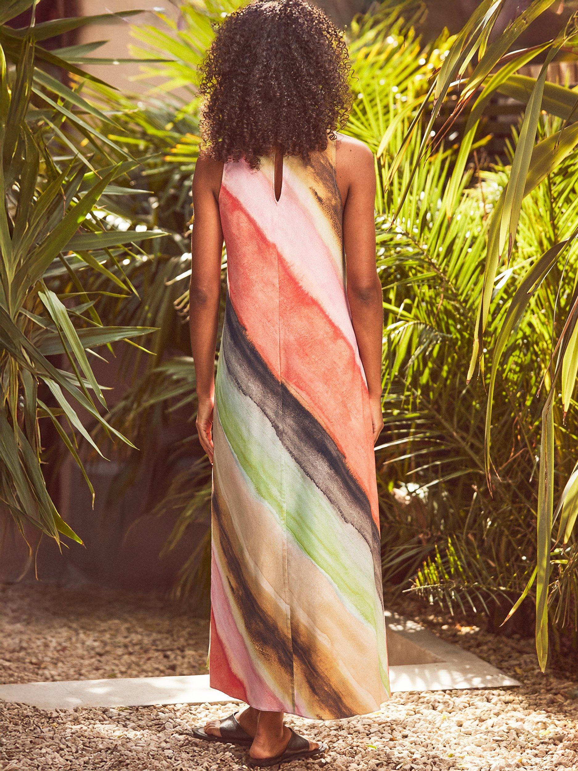 Product image 4 of 4, which shows Ro&Zo Watercolour Stripe Ombre Dress, Multi, 6