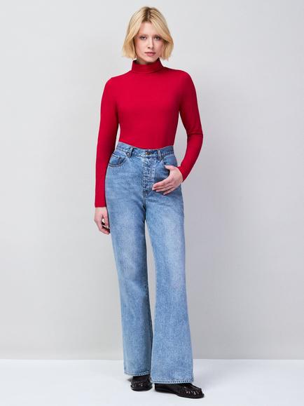 Ro&Zo Skinny Fit Bootleg Jeans, Blue - view 2, Blue