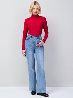 Ro&Zo Petite Bootleg Jeans, Blue - view 2, Blue