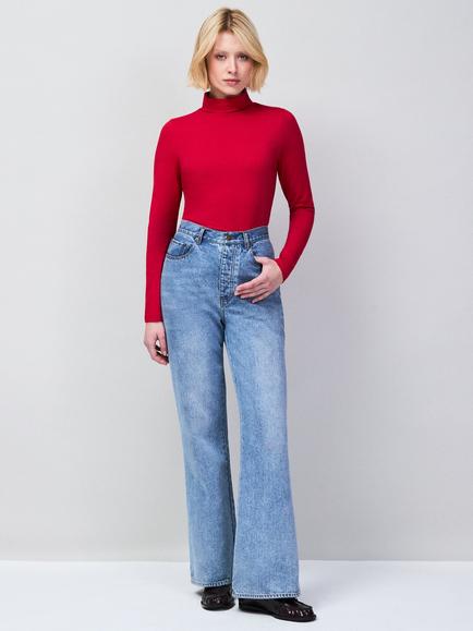 Ro&Zo Petite Bootleg Jeans, Blue - view 2, Blue