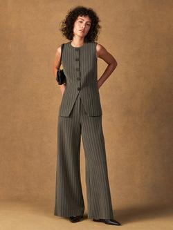 Ro&Zo Pinstripe Tailored Trousers, Green, Green