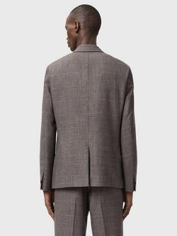 AllSaints Clover Check Wool Blend Single Breasted Blazer, Brown - view 2, Brown