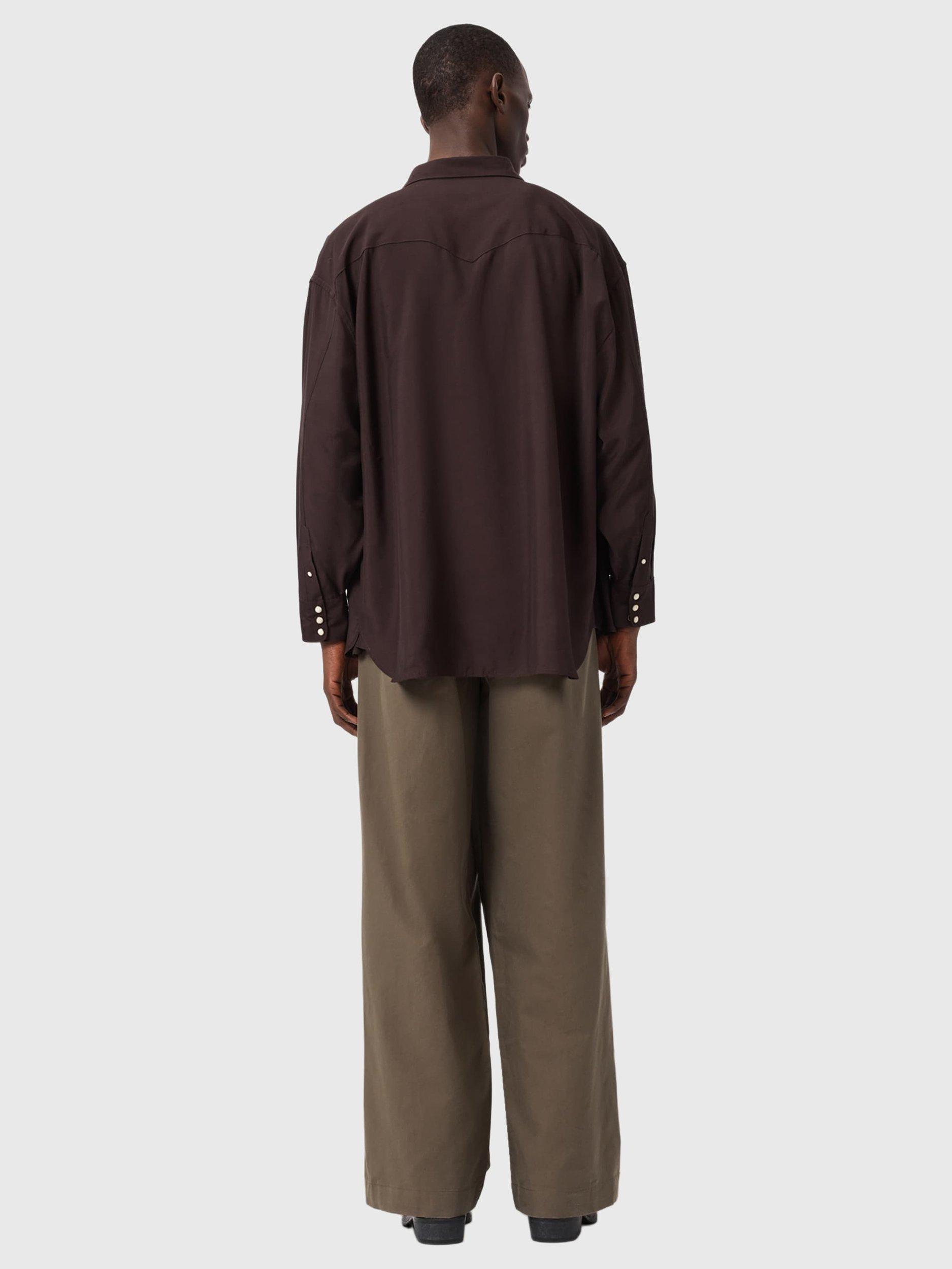 Product image 7 of 7, which shows AllSaints Conway Wide Leg Trousers, Traverse Brown, 28R