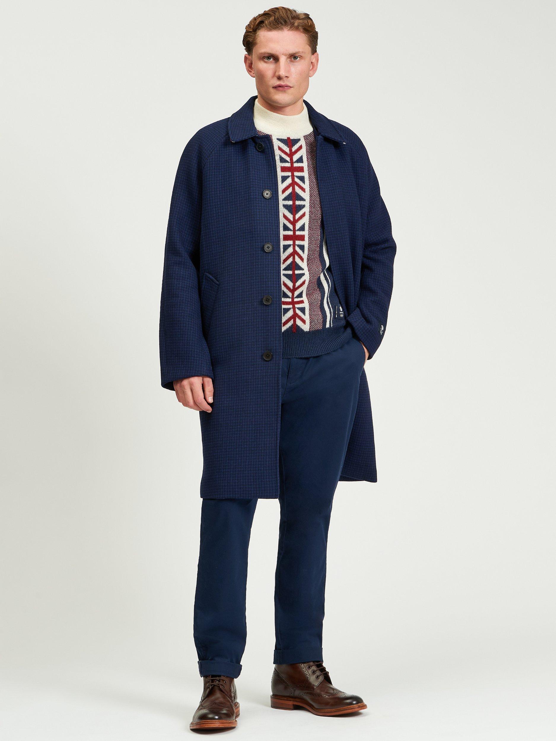 Product image 3 of 8, which shows Ben Sherman Team GB Wool Blend Car Coat, Dark Navy, S