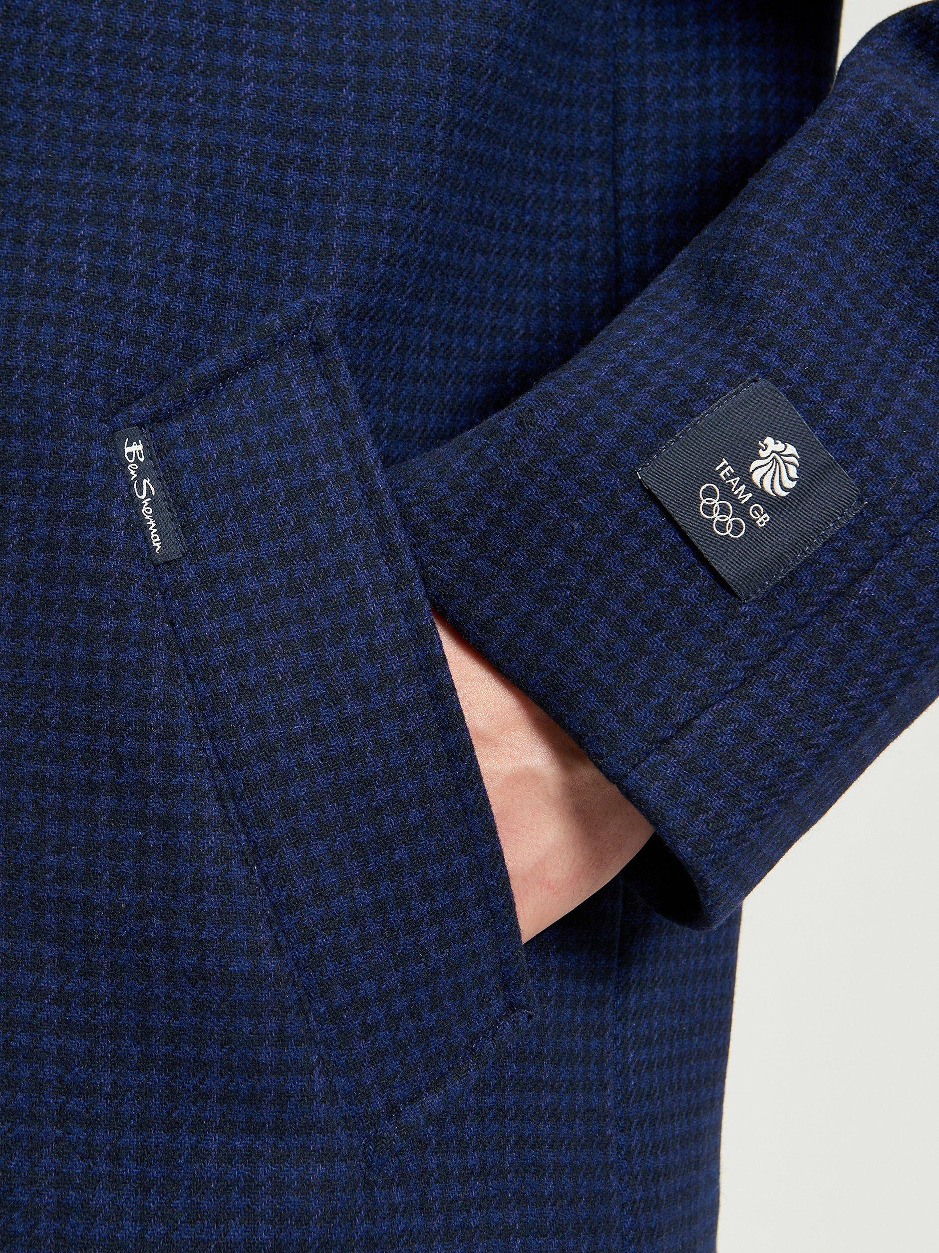 Product image 5 of 8, which shows Ben Sherman Team GB Wool Blend Car Coat, Dark Navy, S