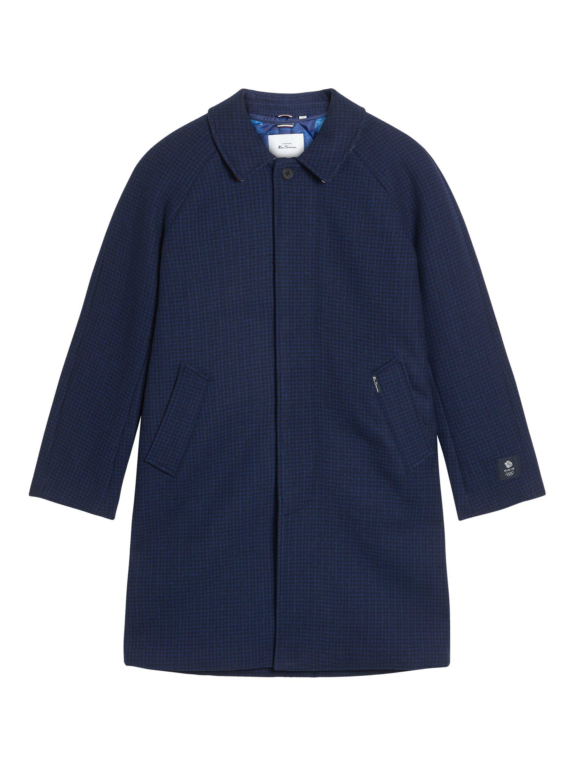 Product image 8 of 8, which shows Ben Sherman Team GB Wool Blend Car Coat, Dark Navy, S