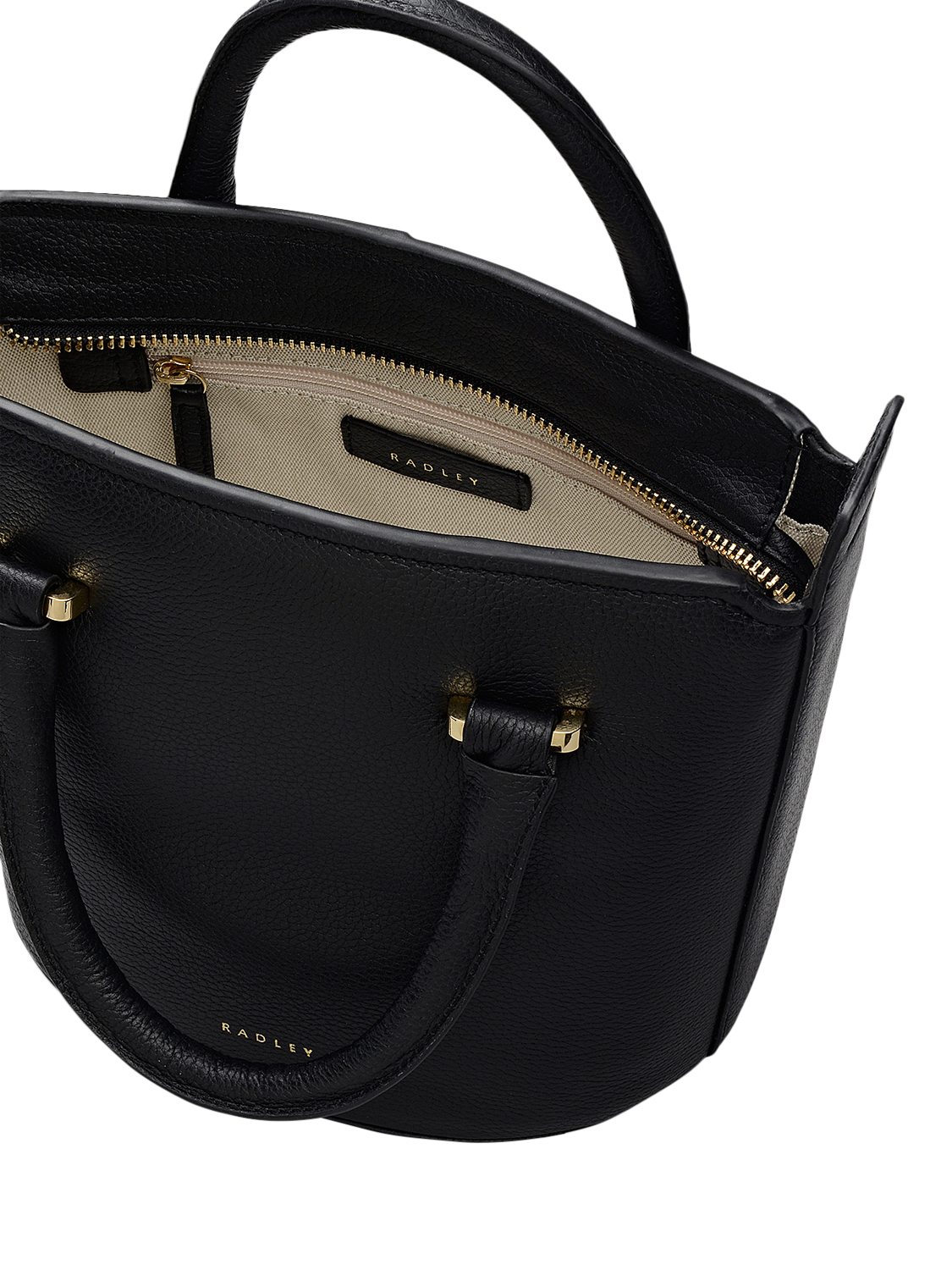 Product image 3 of 6, which shows Radley Golbourne Road Leather Bucket Bag, Black