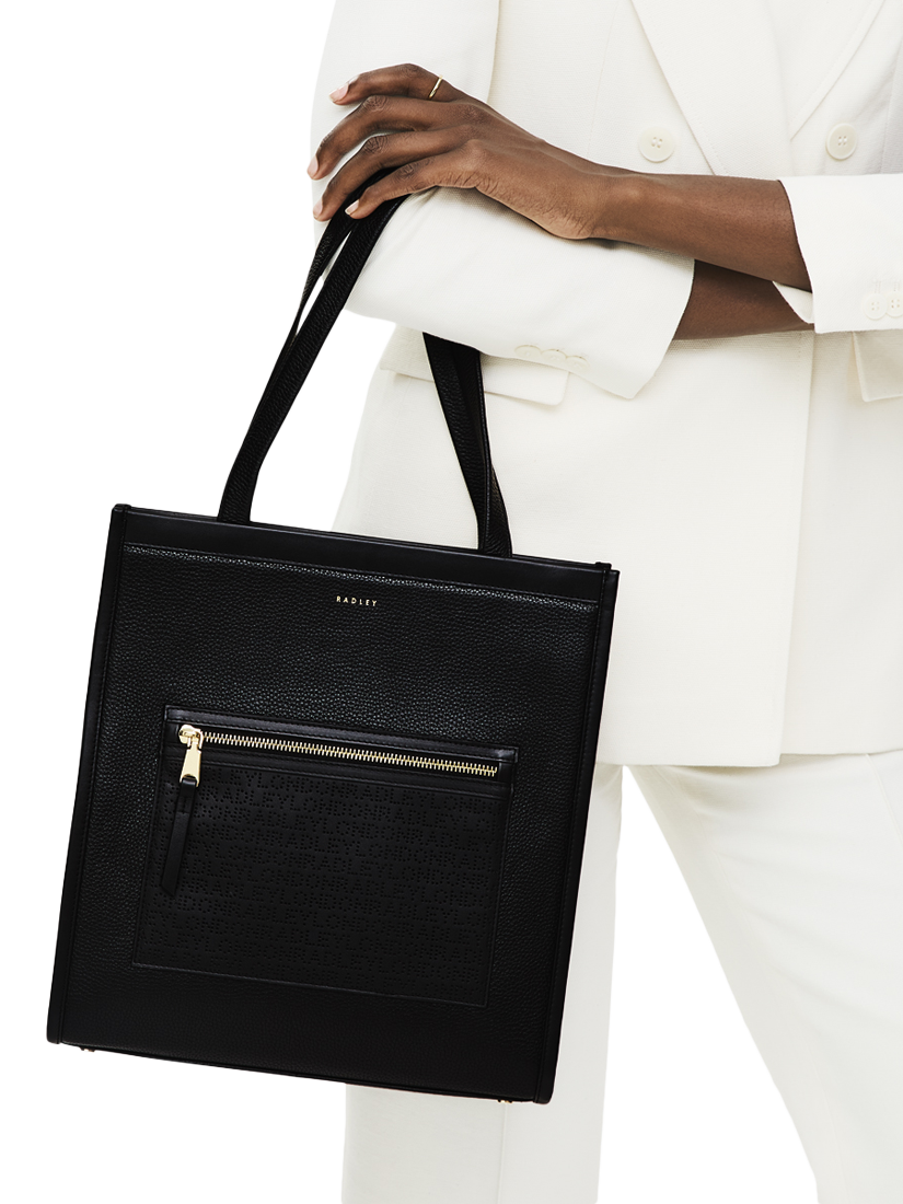 Product image 6 of 6, which shows Radley Alba Place Leather Tote Bag, Black, One Size